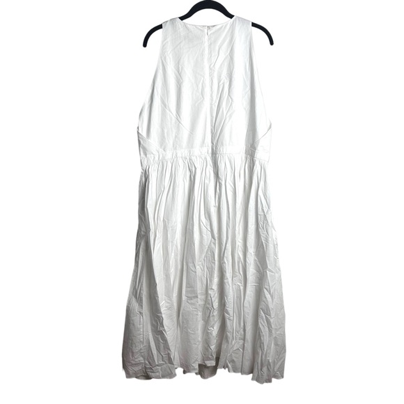 J.Crew NEW! White Cotton sleeveless midi dress with full skirt NWT SZ18 - Picture 4 of 9